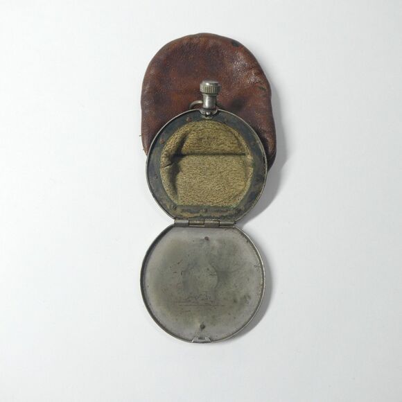 Silver Floral Repousse Leather Coin Purse Small Pouch Vintage - Picture 5 of 11